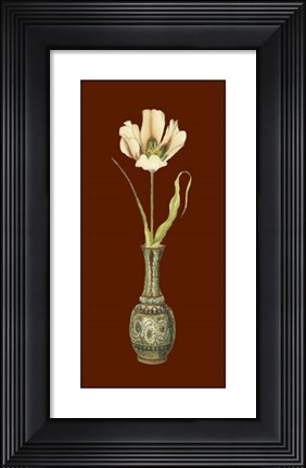 Framed Tulip in Vase III Print