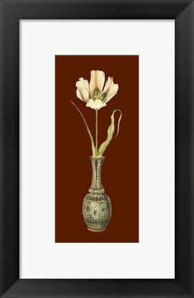 Framed Tulip in Vase III Print