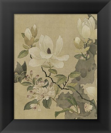 Framed Magnolia and Butterfly Print