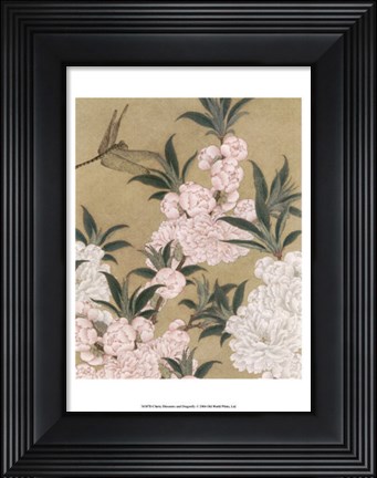 Framed Cherry Blossoms and Dragonfly Print