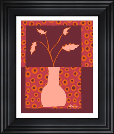 Framed Minimalist Flowers in Orange II Print