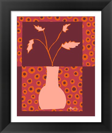 Framed Minimalist Flowers in Orange II Print