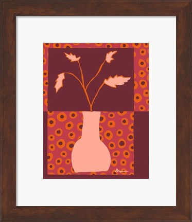 Framed Minimalist Flowers in Orange II Print