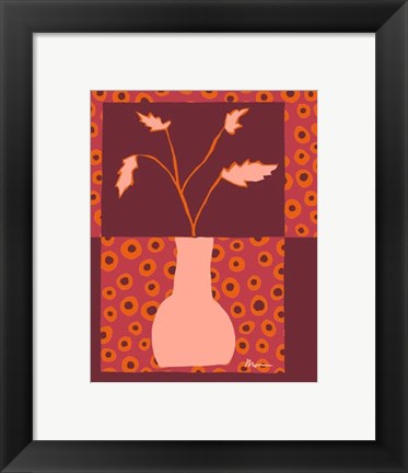 Framed Minimalist Flowers in Orange II Print