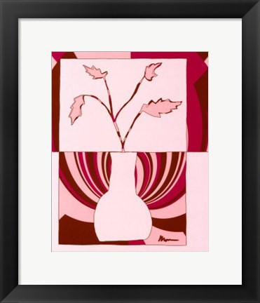 Framed Minimalist Flowers in Pink I Print