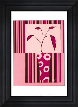 Framed Minimalist Flowers in Pink II Print