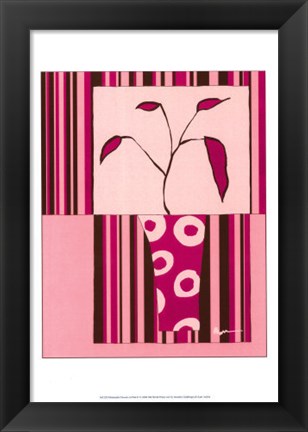 Framed Minimalist Flowers in Pink II Print