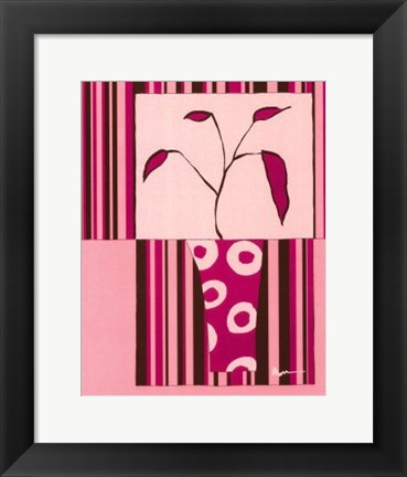 Framed Minimalist Flowers in Pink II Print