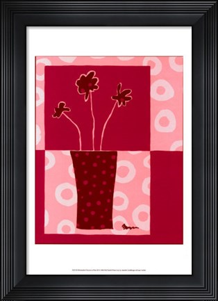 Framed Minimalist Flowers in Pink III Print