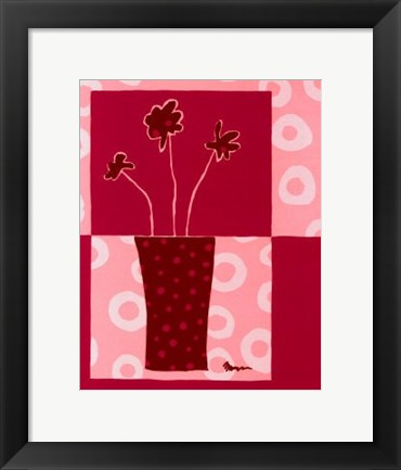 Framed Minimalist Flowers in Pink III Print