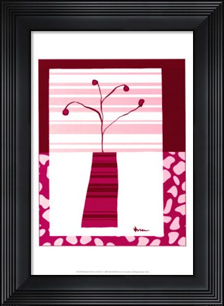 Framed Minimalist Flowers in Pink IV Print