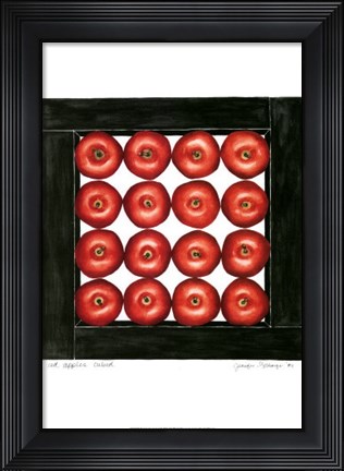 Framed Red Apples Cubed Print