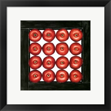 Framed Red Apples Cubed Print
