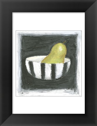 Framed Pear in Bowl Print