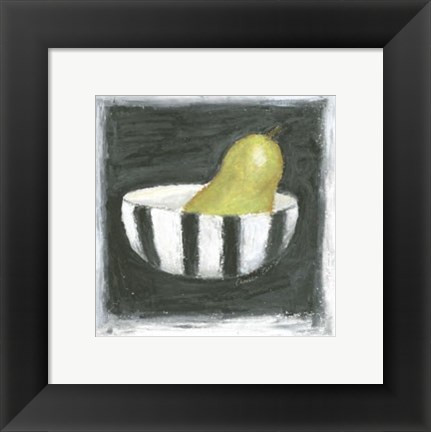 Framed Pear in Bowl Print