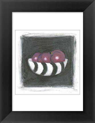 Framed Plums in Bowl Print