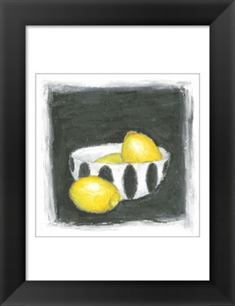 Framed Lemons in Bowl Print