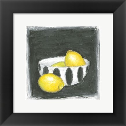 Framed Lemons in Bowl Print