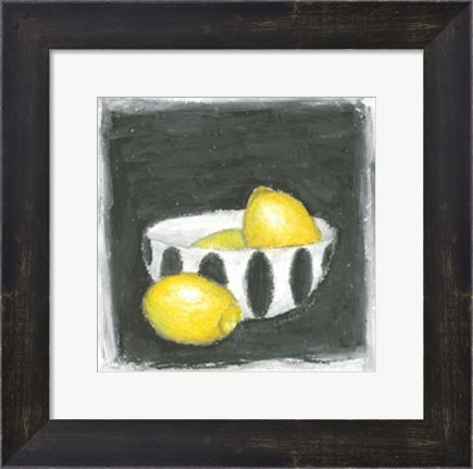 Framed Lemons in Bowl Print