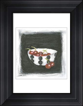 Framed Cherries in Bowl Print