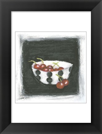 Framed Cherries in Bowl Print