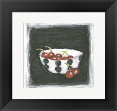 Framed Cherries in Bowl Print