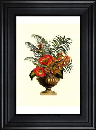 Framed Exotic Flowers in Urn (P) II Print