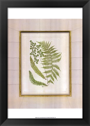 Framed Fern with Crackle Mat (H) II Print