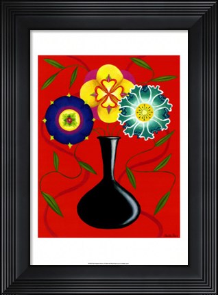 Framed Riki&#39;s Stylized Flowers I Print
