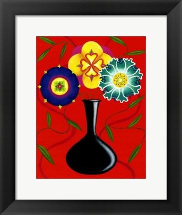 Framed Riki&#39;s Stylized Flowers I Print