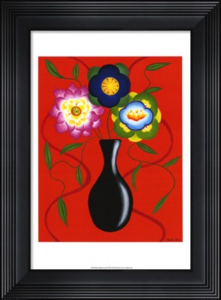 Framed Riki&#39;s Stylized Flowers II Print