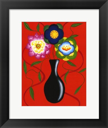 Framed Riki&#39;s Stylized Flowers II Print