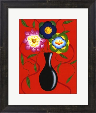 Framed Riki&#39;s Stylized Flowers II Print