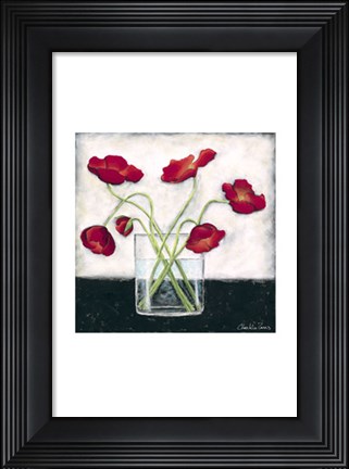 Framed Printed Modern Poppies I Print