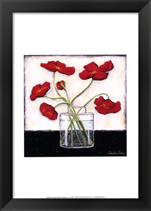 Framed Printed Modern Poppies II Print