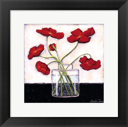 Framed Printed Modern Poppies II Print