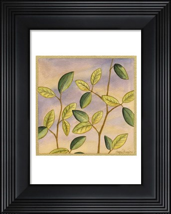 Framed Luminous Leaves I Print
