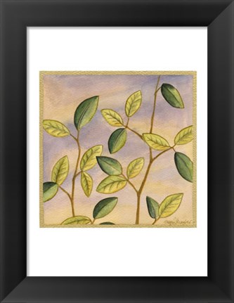 Framed Luminous Leaves I Print