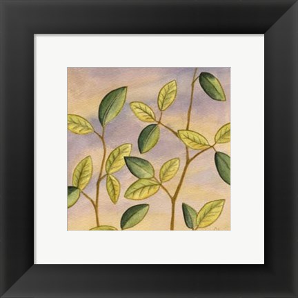 Framed Luminous Leaves I Print