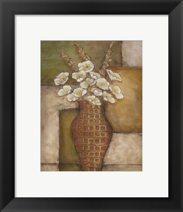 Framed Cubed Floral Study I Print
