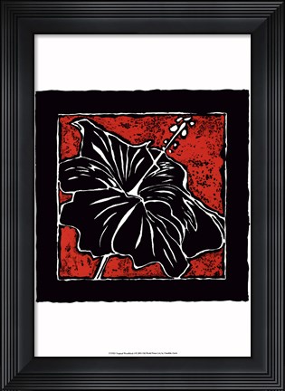 Framed Tropical Woodblock I Print