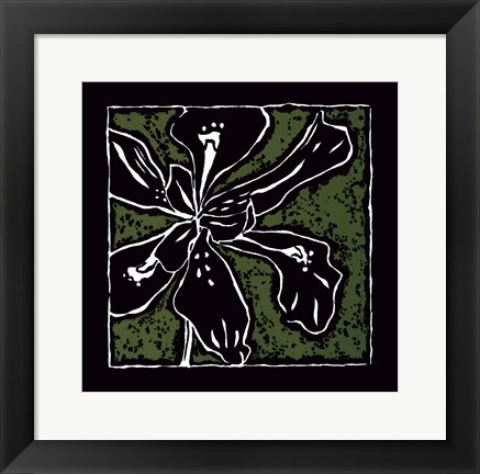 Framed Tropical Woodblock III Print