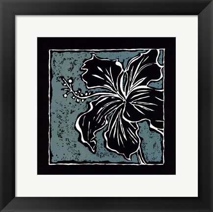 Framed Tropical Woodblock IV Print