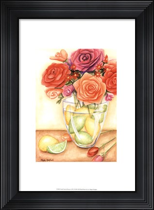 Framed Fresh Fruit &amp; Flowers I (PT) Print