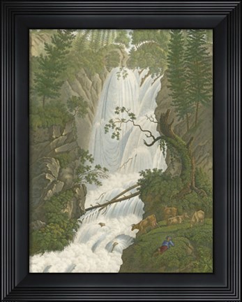 Framed Tranquil Cascade I Print