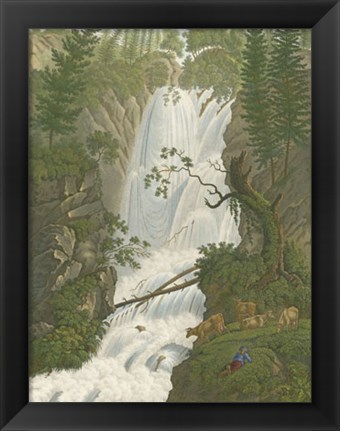 Framed Tranquil Cascade I Print