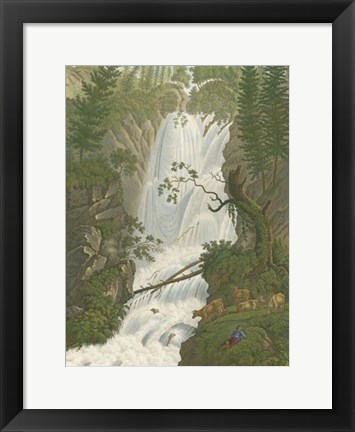 Framed Tranquil Cascade I Print