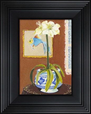 Framed Fish with Blue Porcelain Print