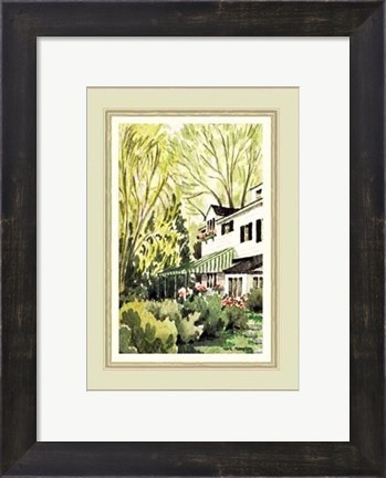 Framed Garden view of a house in Milbrook Print