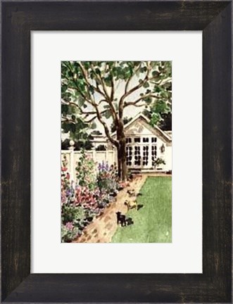 Framed Fuana Contemplating Flora in the Hamptons Print